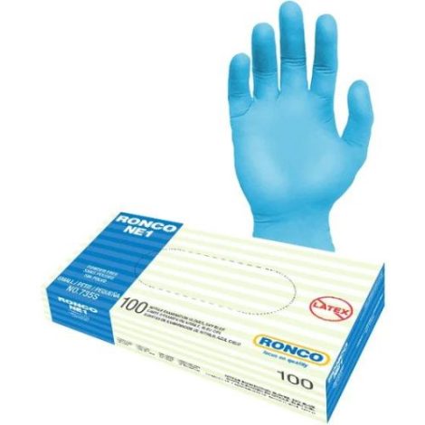 RONCO NEI NITRILE EXAMINATION GLOVES sky blue