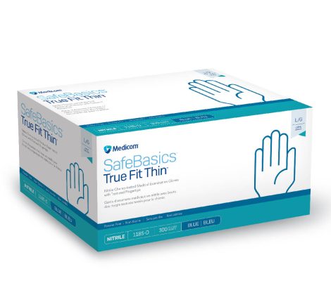 SAFEBASICS TRUE FIT THIN NITRILE EXAM GLOVES